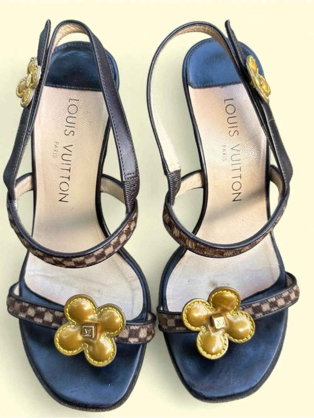 Authentic Vintage Louis Vuitton Damier Sauvage Sandals - 4.5